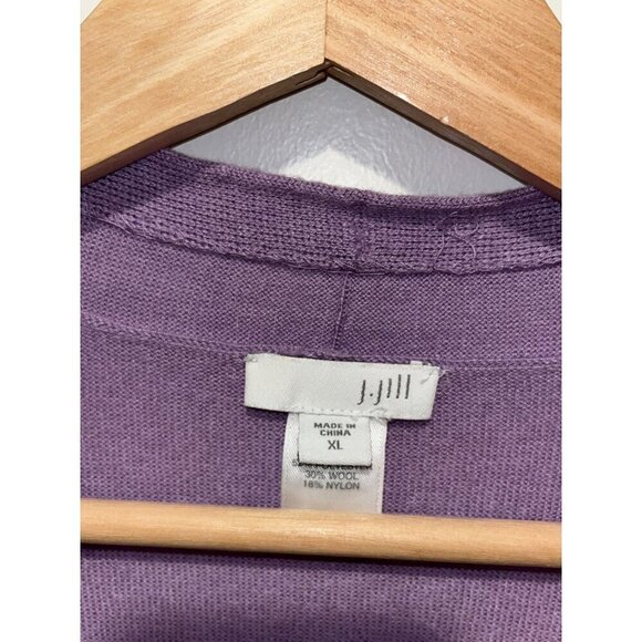 J.Jill Lavender Long Sleeve One Button Wool Blend Cardigan Sweater Women's Size - Picture 3 of 8